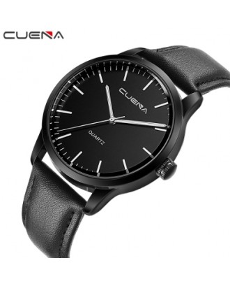CUENA 6608P Men\'s Fashion Trendy Leather Quartz Wristwatch