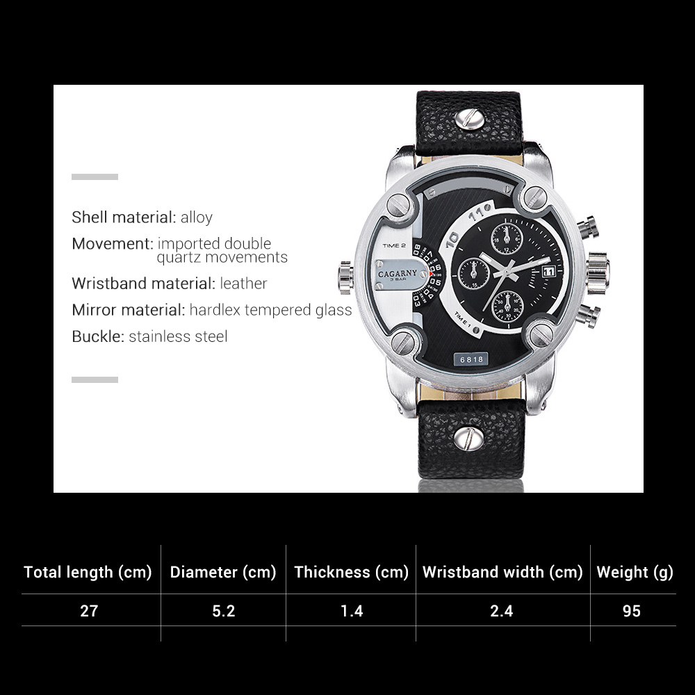 CAGARNY 6818 Fashion Decorative Sub-dials Male Quartz Watch 