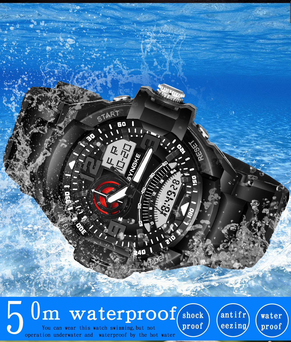 SYNOKE 67876 Trendy Waterproof Multifunctionable Men Watch