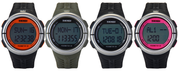 SKMEI 1058 Heart Rate Sports LED Watch with Pedometer Function Water Resistance Wristwatch