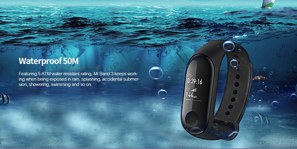 Xiaomi Mi Band 3 Smart Bracelet Heart Rate Monitor Bluetooth 4.2 Wristband