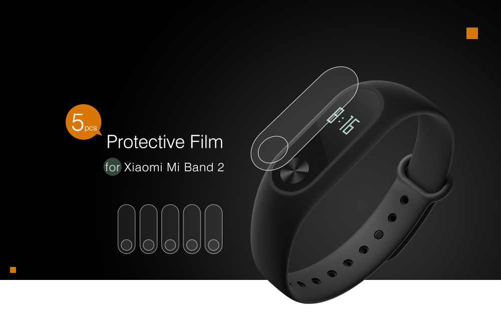 Scratch Resistant High-definition Screen Protective Film for Xiaomi Mi Band 2 5pcs