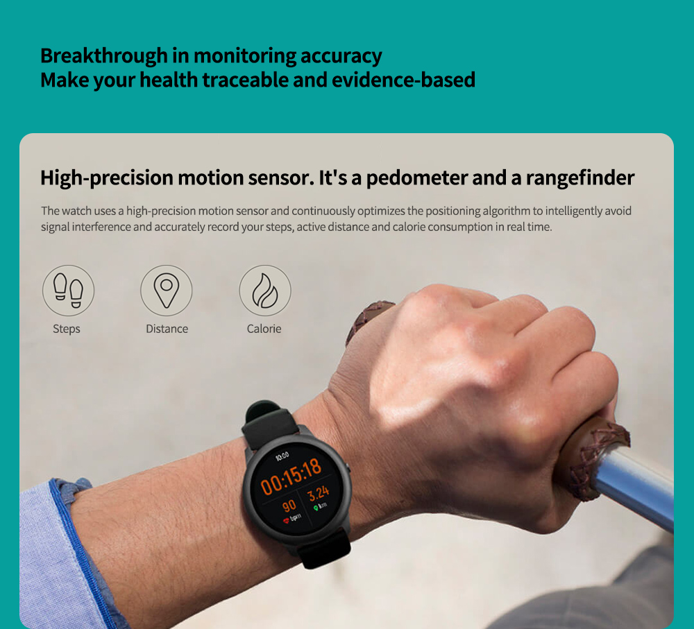 Haylou Solar Smart Watch Global Version High-precision motion sensor